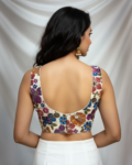 Floral Embroidered Corset Blouse Floral 1 Attachable Sleeves vinatge