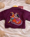 WhatsApp Image 2026-04-11 at 1.12.27 AM (1) Cotton Handmade Print Blouse with White Shell Detailing elbow lenght sleeves purple