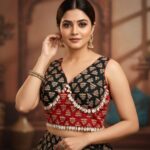“Navratri cotton kutchi work ajrakh blouse with kodi detailing for garba wear red black kodi Attachable Sleeves