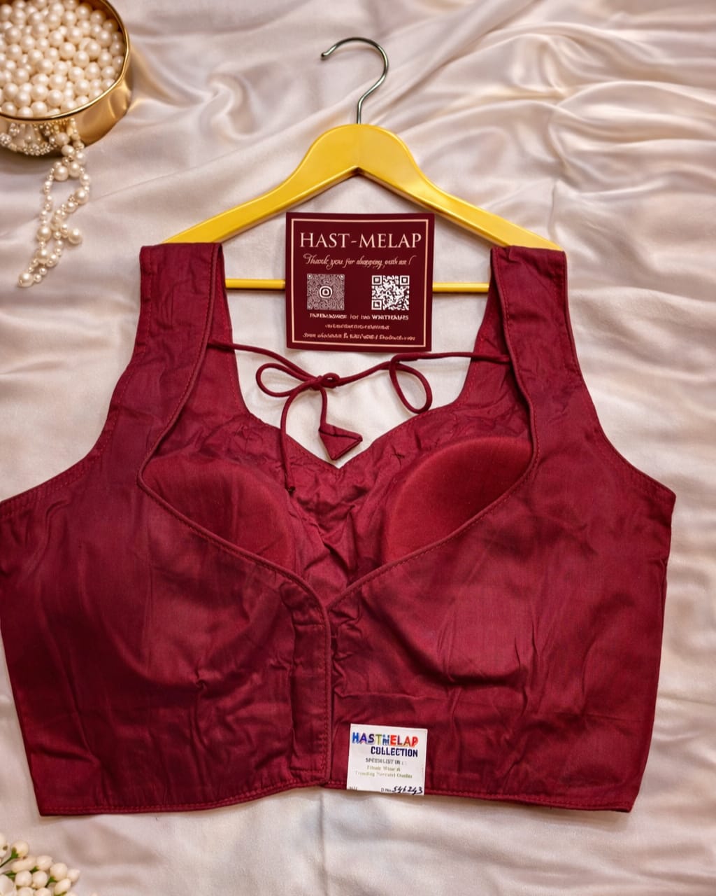 Navratri hand mirror work cotton blouse for women, Gujarati garba blouse with V neck, attachable sleeves, traditional festive blouse maroon