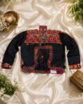 Gujarati Navratri gamthi mirror work kediya top with full sleeves, traditional festive wear for women Black