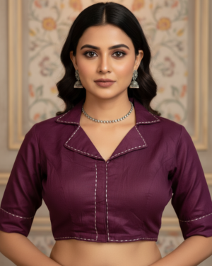 1774608513753_9174 Radha Rani Cotton Shell Detail Blouse