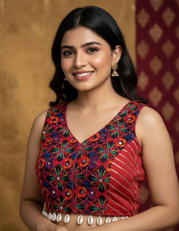 Fox Georgette Kutchi Patchwork Blouse