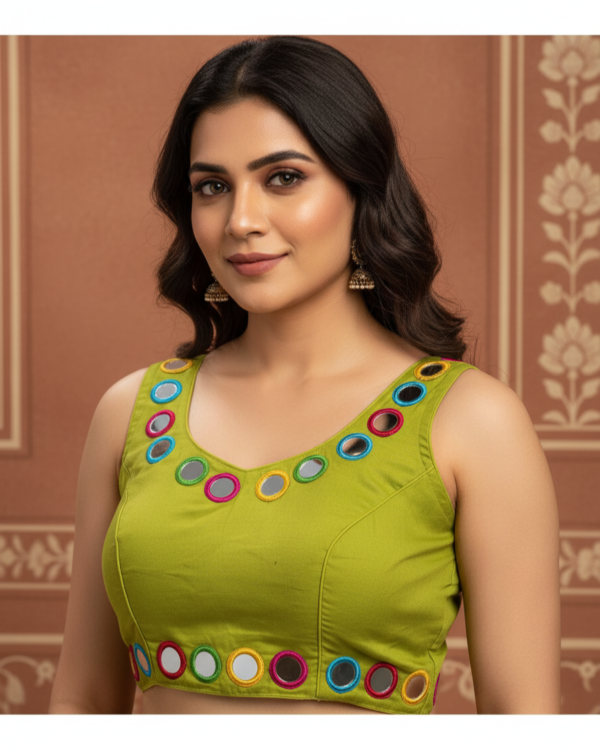 1774703684974_1666 Heavy Fantom Silk Real Mirror Work Blouse