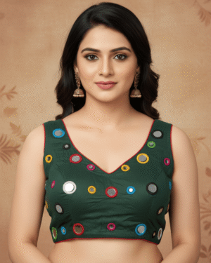 Heavy Fantom Silk Aabla Mirror Work Blouse