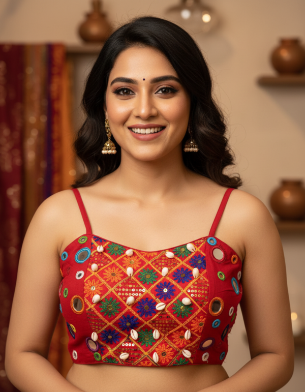 Premium Magic Cotton Mirror Work Kodi Blouse