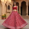 40000002 (1) Red Ajrakh Paisley Print Pure Cotton Skirt