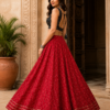 Riva Red Ajrakh Motif Cotton Skirt
