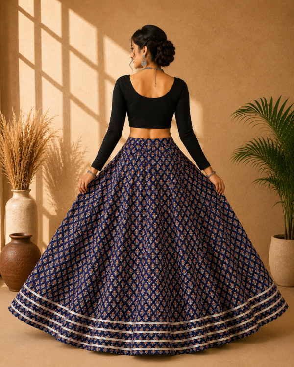 Neelam Heritage Ajrakh Print Skirt