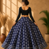 Aaradhya Blue Ajrakh Print Skirt