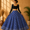 40000017 (1) Aarini Blue Ajrakh Print Skirt