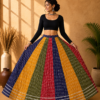 Rangoli Multicolour Ajrakh Print Skirt