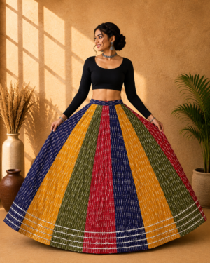Rangoli Multicolour Ajrakh Print Skirt