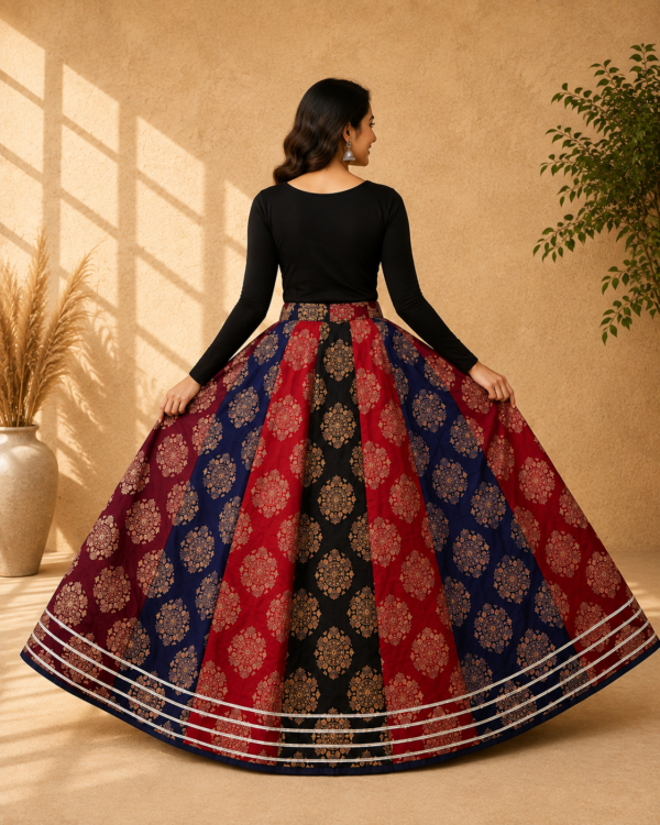 Chandrika Multicolour Ajrakh Print Skirt