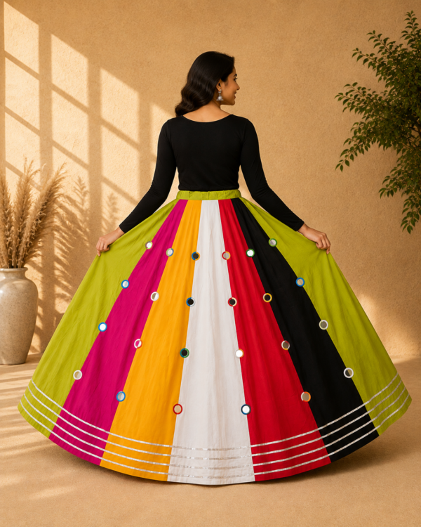 Aarohi Multicolour Mirror Work Skirt