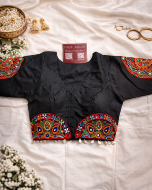 Magic Cotton Multicolor Patch & Kaudi Mirror Work Blouse