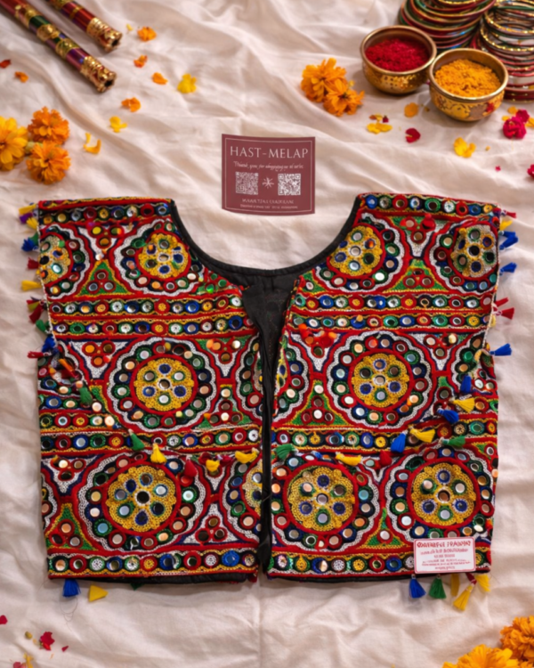 Cotton Kutchi Embroidery Mirror Work Blouse