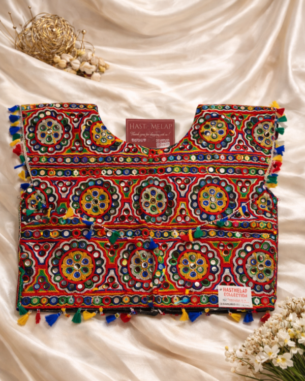 Cotton Kutchi Embroidery Mirror Work Blouse