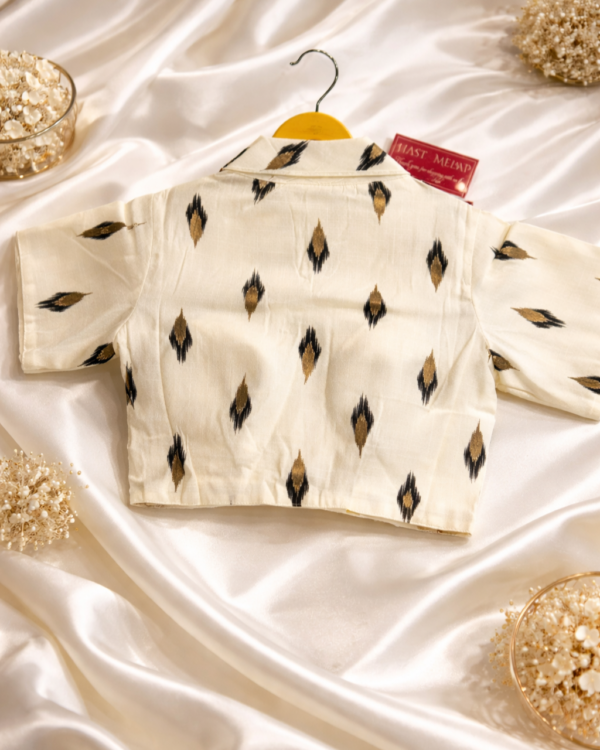 Slub Cotton Collar Style Blouse