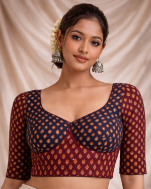 ChatGPT Image Mar 28, 2026, 05_36_12 PM Cotton Ajrakh Print Sweetheart Neck Blouse