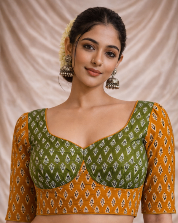 Pure Cotton Ajrakh Dori Back Blouse