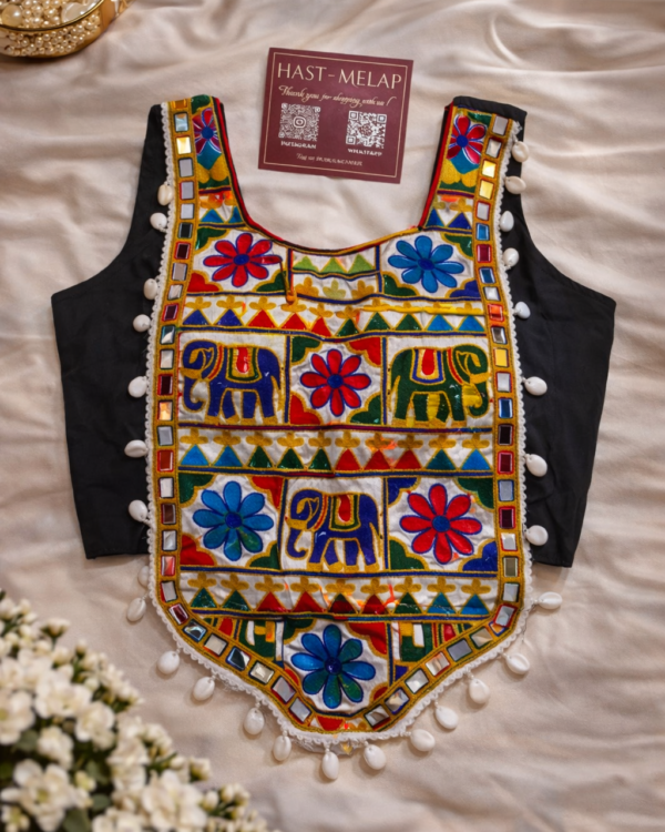 Pure Kadi Cotton Kutchi Cording Embroidered Blouse