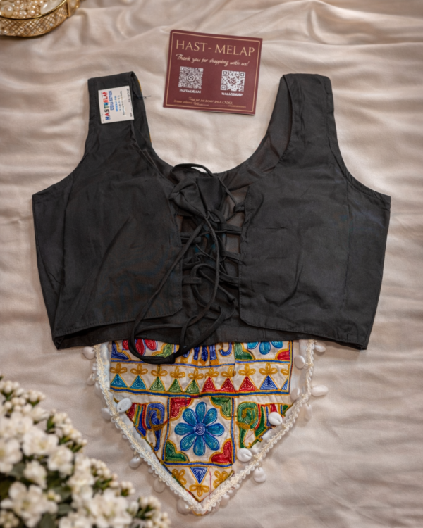 Pure Kadi Cotton Kutchi Cording Embroidered Blouse