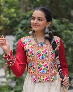 Roman Silk Kutchi Embroidered Blouse