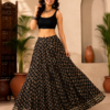 file_00000000fb7481fa8c7afef2def4cc65 Black Ajrakh Print Skirt with Floral Buti Design